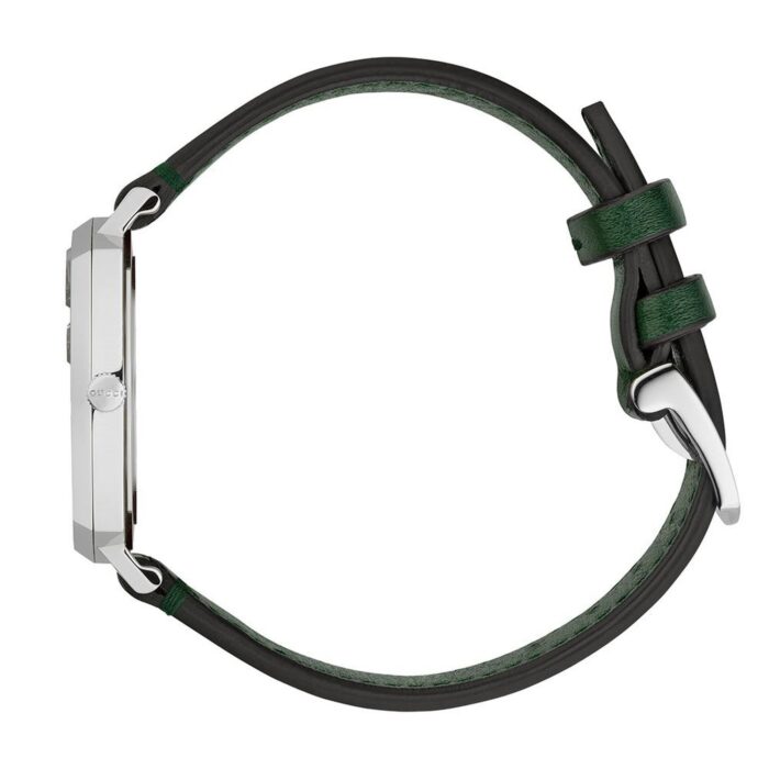 Gucci Grip Stainless Steel Covered Dial Green Leather Strap Watch - YA157406 - Image 3